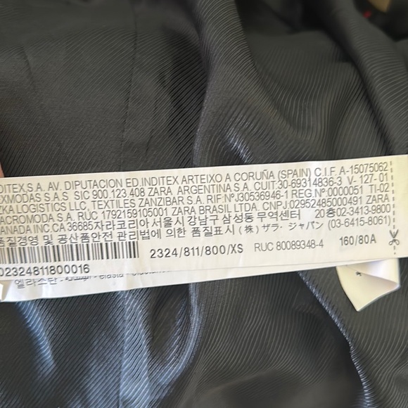 Zara Black Sleeveless Double Breasted Pleated Blazer Mini Dress Waistcoat - XS - Picture 15 of 16